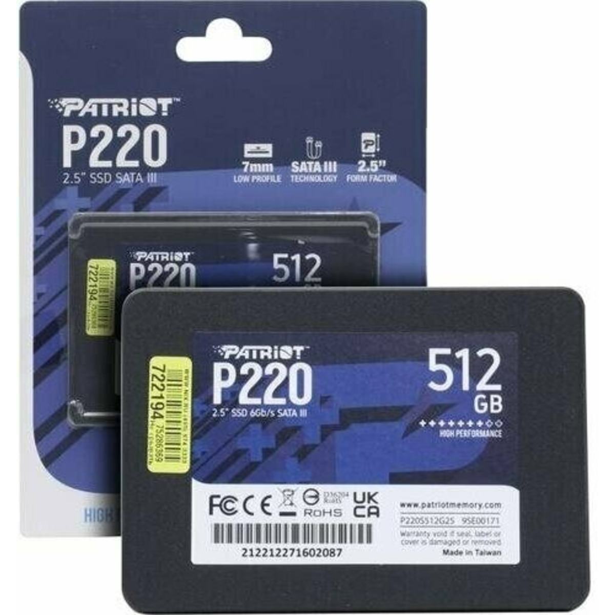 Накопитель SSD Patriot P220 521Gb P220S512G25 