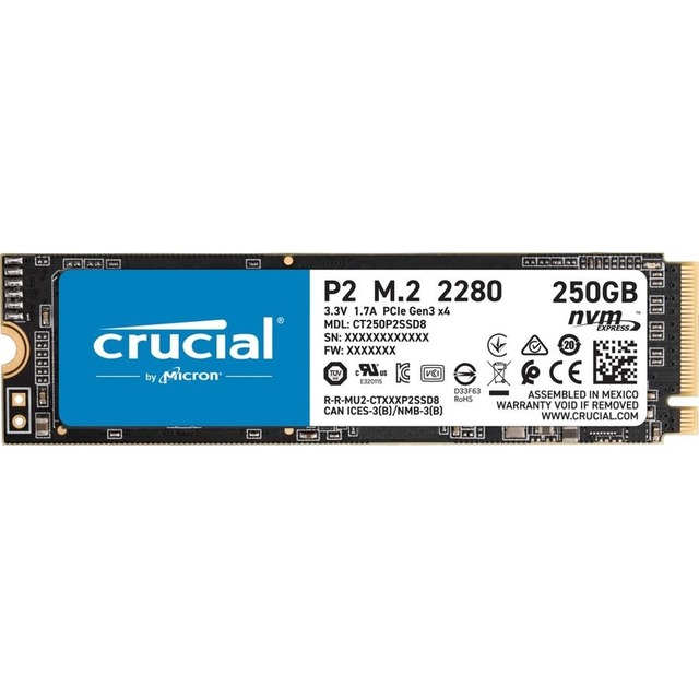 Накопитель SSD Crucial PCI-E 3.0 x4 250Gb CT250P2SSD8