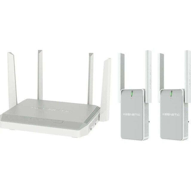 Wi-Fi роутер Keenetic Peak + 2шт Buddy 5 (KN-2710 + KN-3311X2)