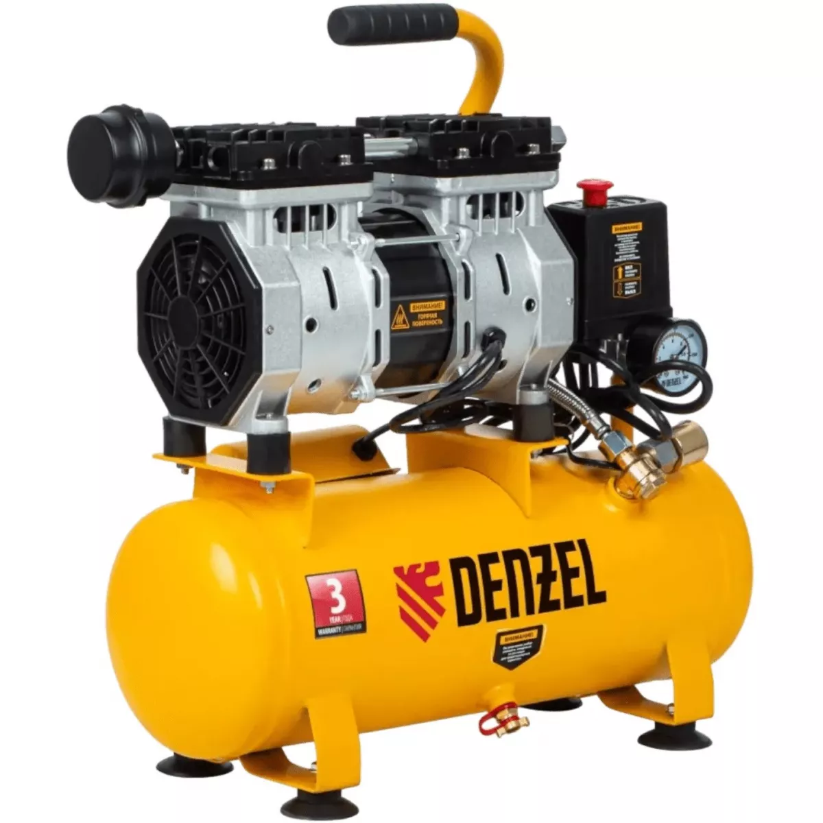 Компрессор поршневой Denzel DLS650/10 (Цвет: Yellow)