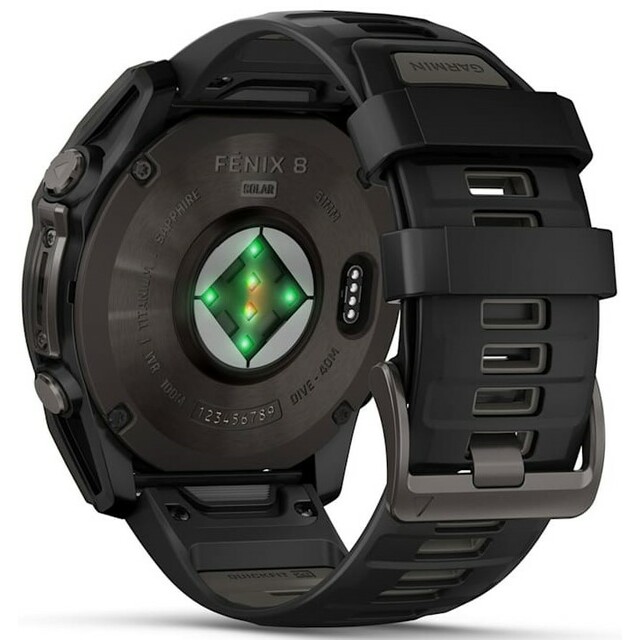 Умные часы Garmin Fenix 8 51mm Solar Sapphire DLC (Цвет: Titanium Carbon Gray)