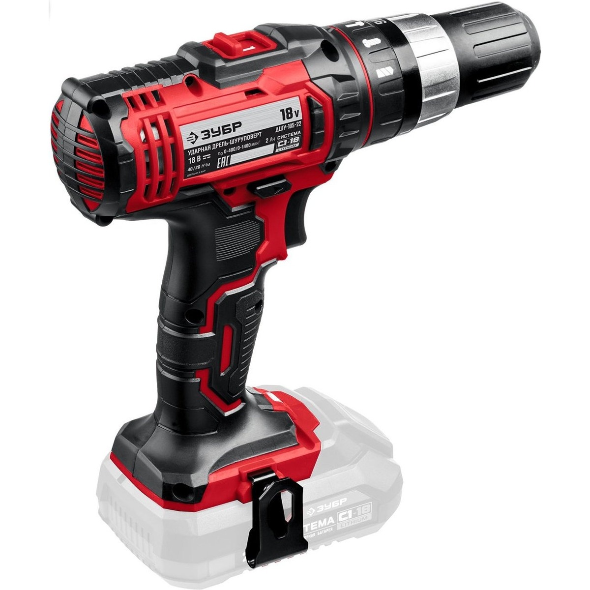 Дрель-шуруповерт Зубр ДШУ-185 (Цвет: Black / Red)