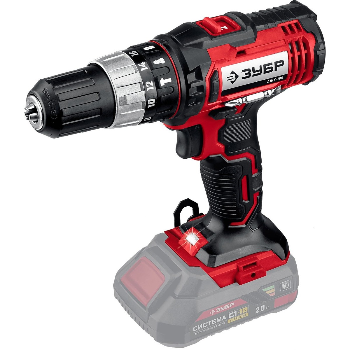 Дрель-шуруповерт Зубр ДШУ-185 (Цвет: Black / Red)