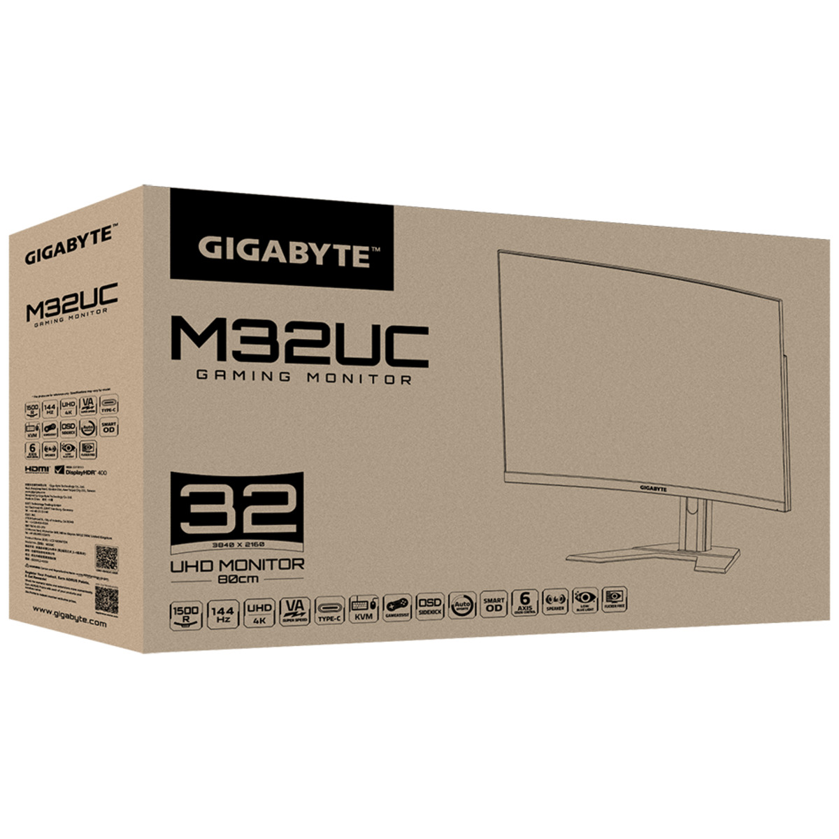 Монитор Gigabyte 31.5 M32UC, черный