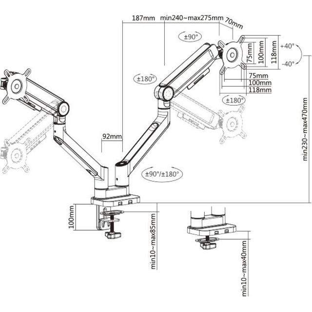 Кронштейн для мониторов Ultramounts UM733W, белый