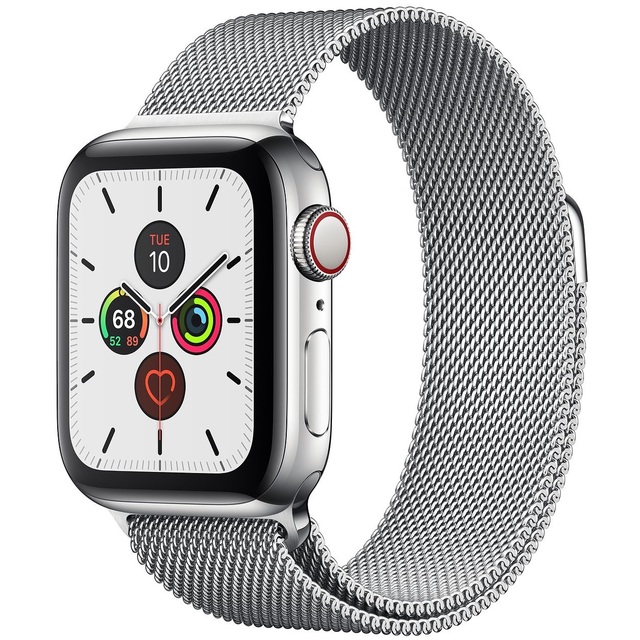 Умные часы Apple Watch Series 5 GPS + Cellular 40mm Stainless Steel Case with Milanese Loop (Цвет: Silver)