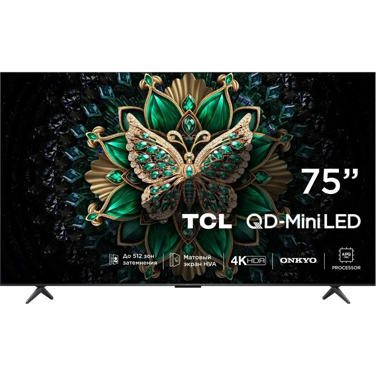 Телевизор TCL 75" 75C6K, черный 