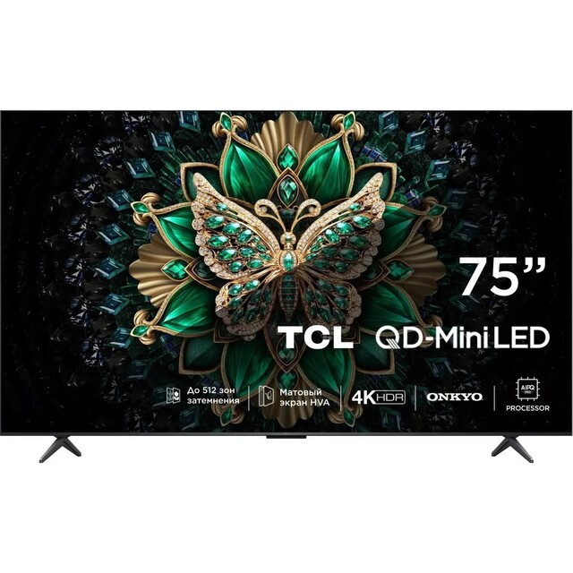 Телевизор TCL 75  75C6K, черный 