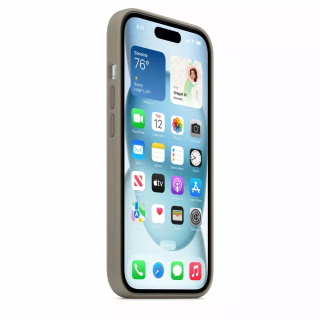 Чехол-накладка Apple Silicone Case with MagSafe для смартфона Apple iPhone 15 (Цвет: Clay)