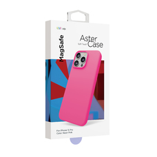 Чехол-накладка VLP Aster Case with MagSafe для смартфона Apple iPhone 15 Pro (Цвет: Neon Pink)