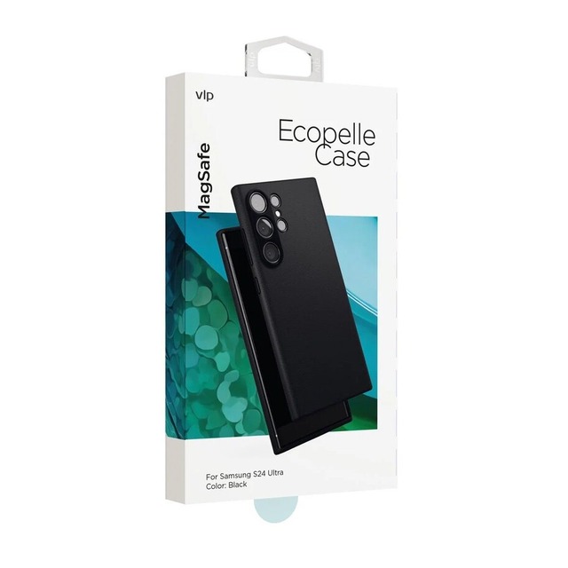 Чехол-накладка VLP Ecopelle Сase with Magsafe для смартфона Samsung Galaxy S24 Ultra, черный