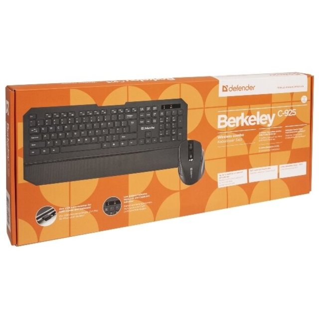 Клавиатура + мышь Defender Berkeley C-925 (Цвет: Black)