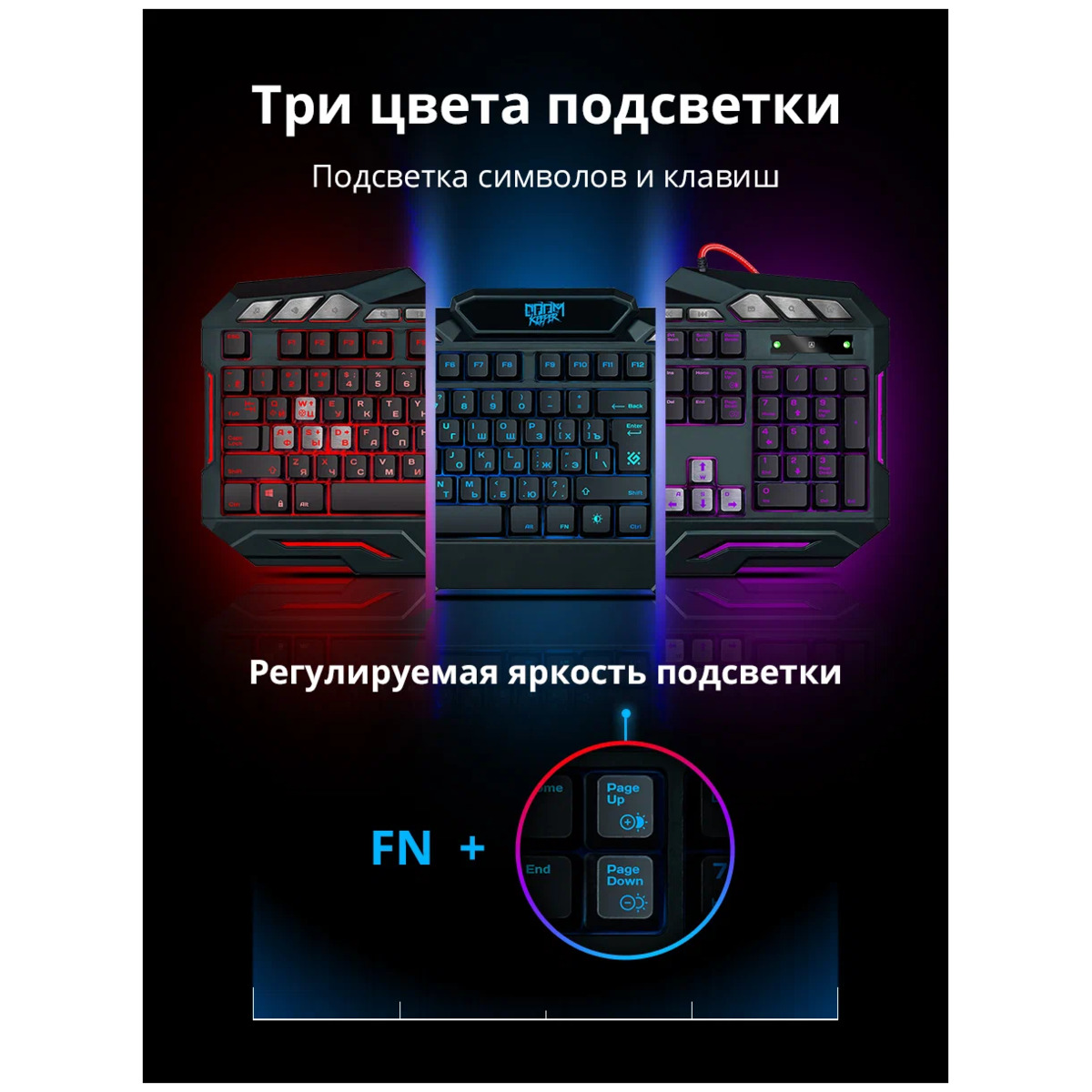 Клавиатура Defender Doom Keeper GK-100DL (Цвет: Black)