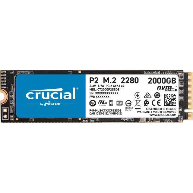 Накопитель SSD Crucial PCI-E 3.0 x4 2Tb CT2000P2SSD8