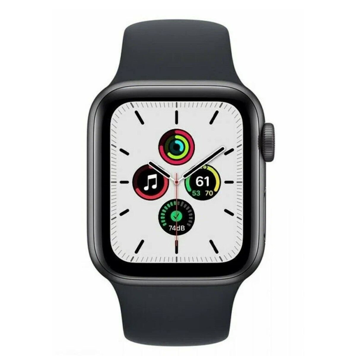 Умные часы Apple Watch SE 44mm Cellular Aluminum Case with Sport Band (Цвет: Space Gray / Midnight)