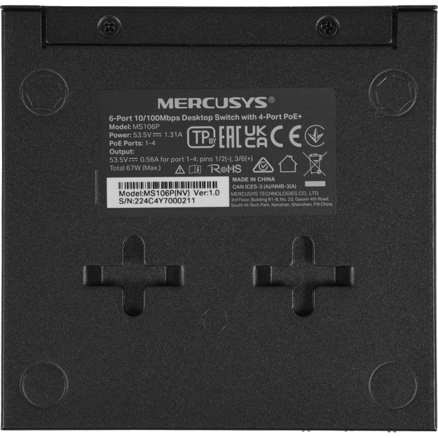 Коммутатор Mercusys MS106P Коммутатор Mercusys MS106P