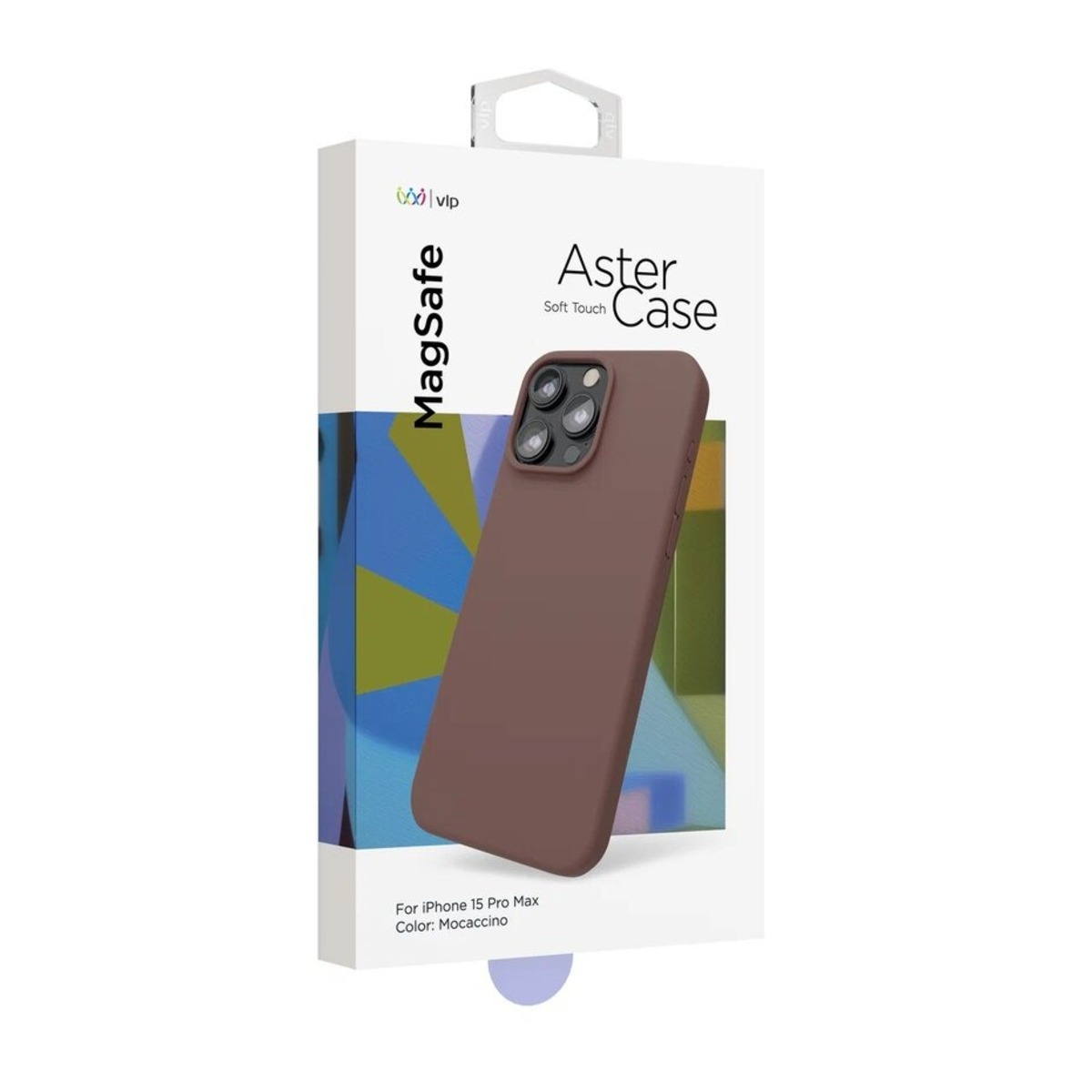 Чехол-накладка VLP Aster Case with MagSafe для смартфона Apple iPhone 15 Pro Max (Цвет: Mocaccino)