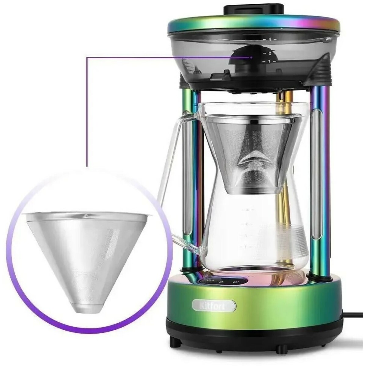 Кофеварка капельная Kitfort КТ-7488 (Цвет: Green)