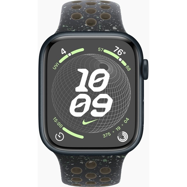 Умные часы Apple Watch Series 9 45mm Aluminum Case with Nike Sport Band M/L (Цвет: Midnight/Midnight Sky)
