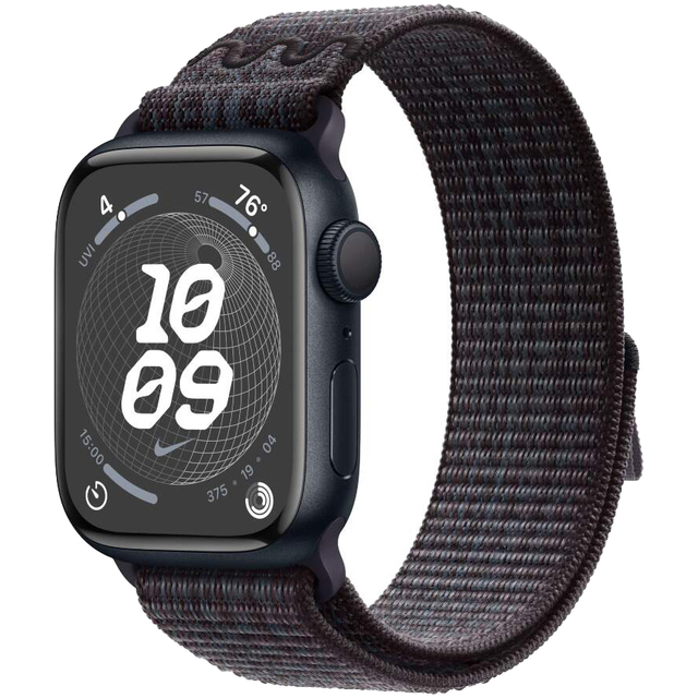 Умные часы Apple Watch Series 9 45mm Aluminum Case with Nike Sport Loop (Цвет: Midnight / Black / Blue)