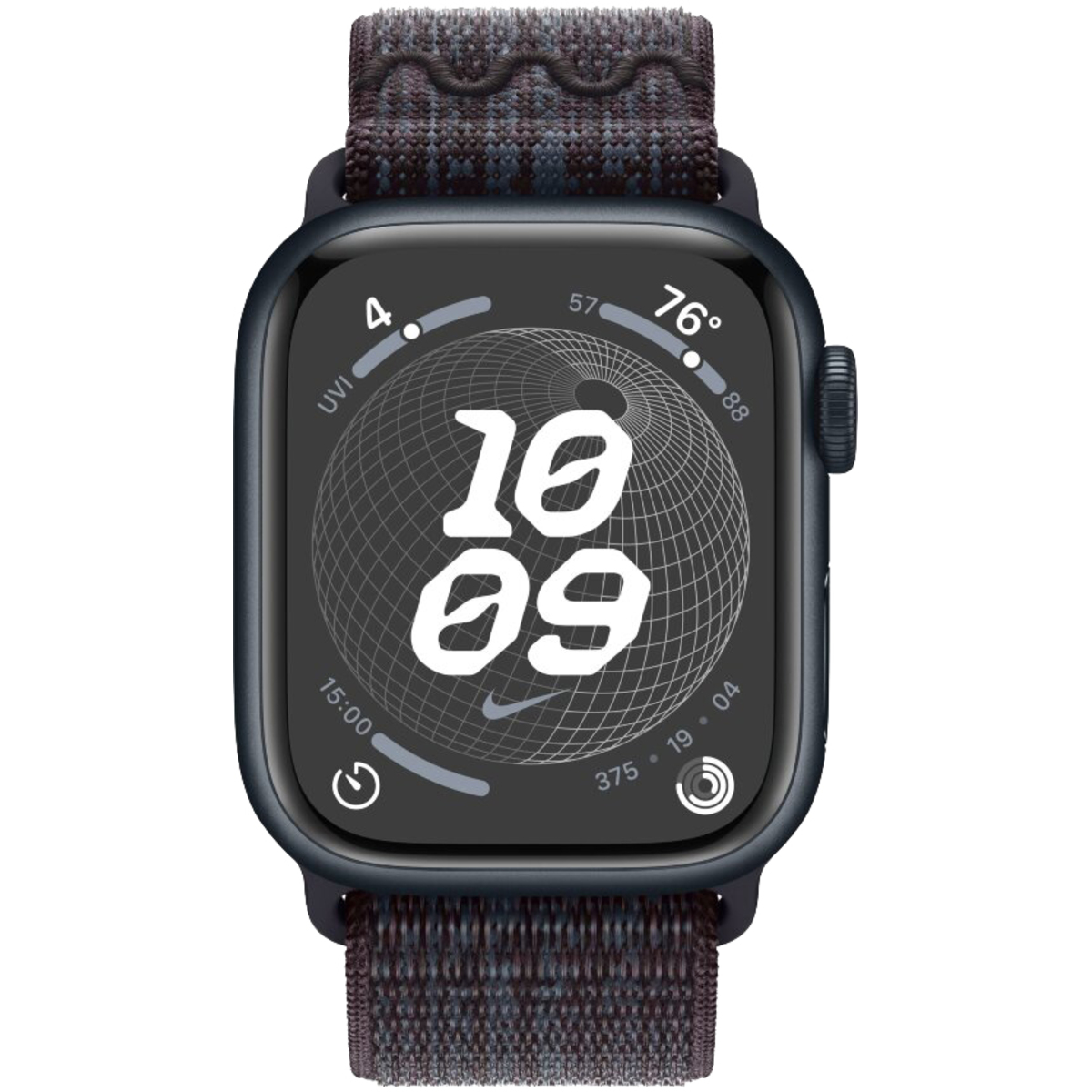 Умные часы Apple Watch Series 9 45mm Aluminum Case with Nike Sport Loop (Цвет: Midnight / Black / Blue)