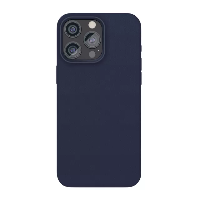 Чехол-накладка VLP Ecopelle Case with MagSafe для смартфона Apple iPhone 15 Pro Max (Цвет: Dark Blue)