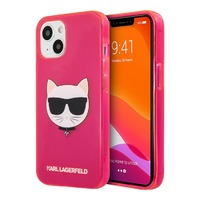 Чехол-накладка KarlLagerfeld TPU FLUO Case Choupette's для смартфона Apple iPhone 13 (Цвет: Rose)