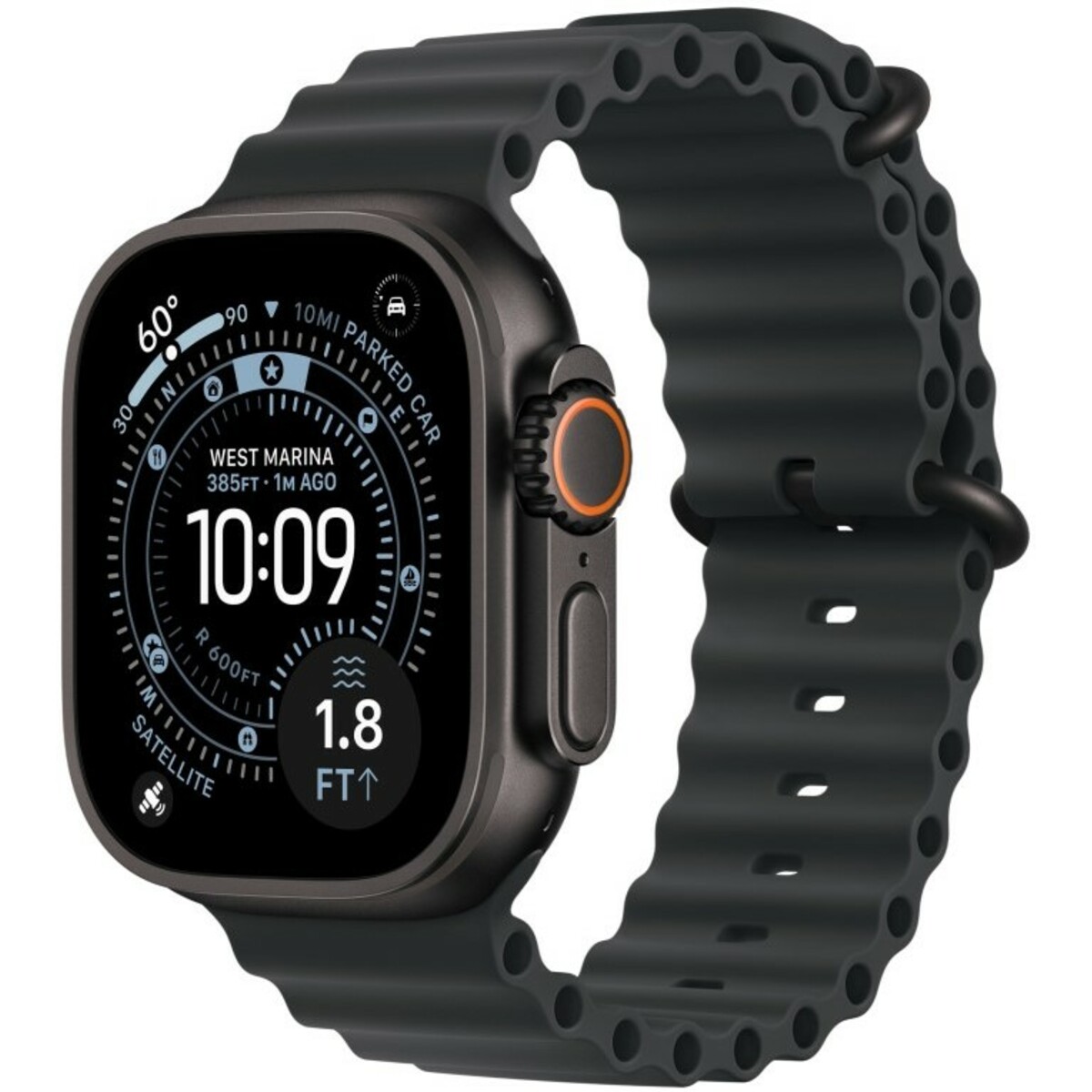 Умные часы Apple Watch Ultra 3 49mm Titanium Case with Ocean Band, черный