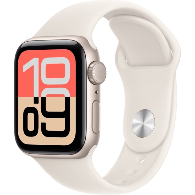 Умные часы Apple Watch SE 3 (2026) 40 mm Starlight Aluminum Starlight Sand Sport Band S / M (MJKR4)