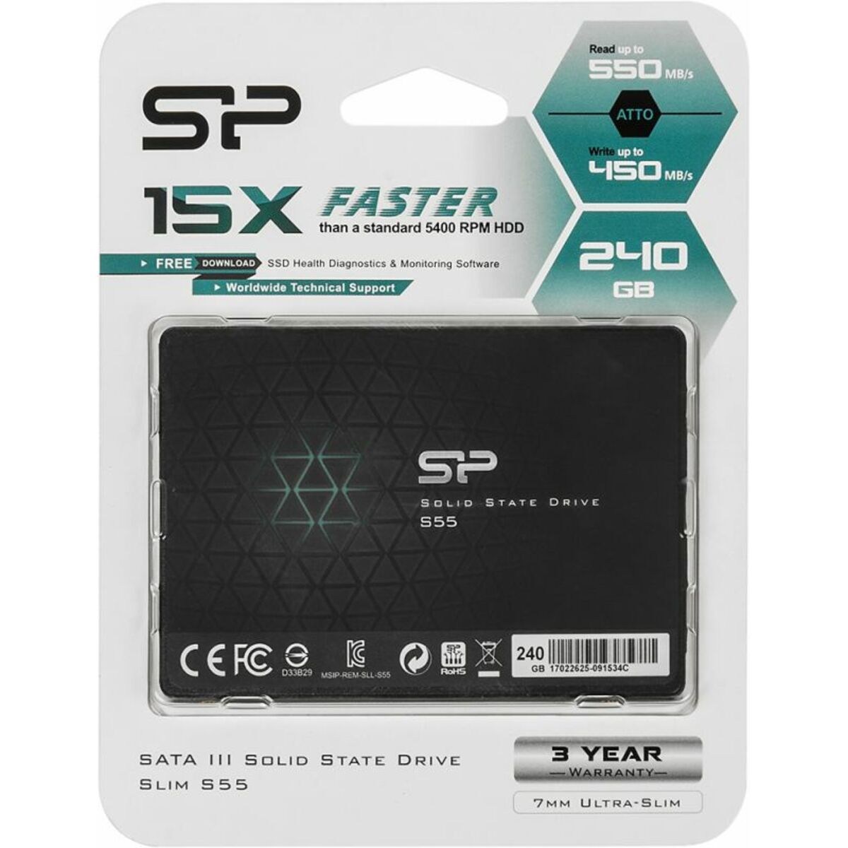 Накопитель SSD Silicon Power SATA III 240Gb SP240GBSS3S55S25