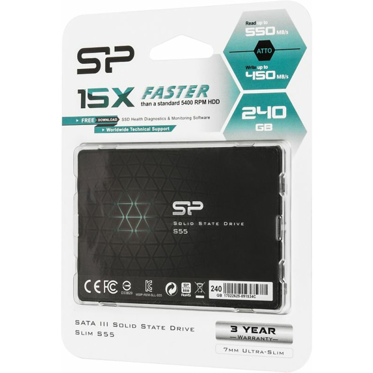 Накопитель SSD Silicon Power SATA III 240Gb SP240GBSS3S55S25