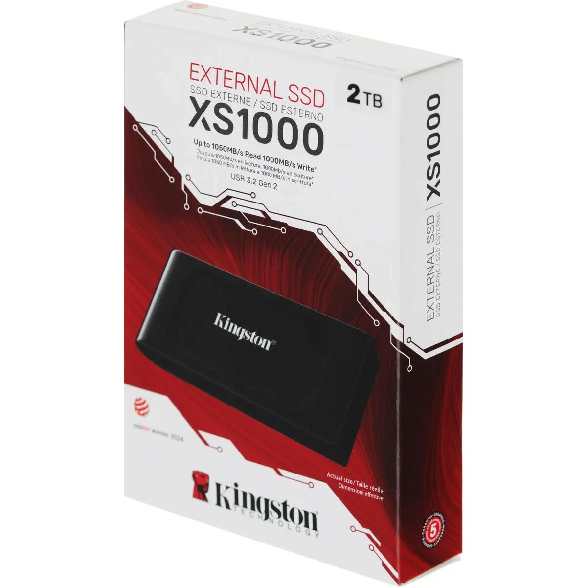 Накопитель SSD Kingston USB-C 2TB SXS1000/2000G, черный