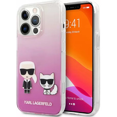 Чехол-накладка Karl Lagerfeld Hard Case Ikonik + Choupette Transparent для смартфона Apple iPhone 13 Pro (Цвет: Rose)