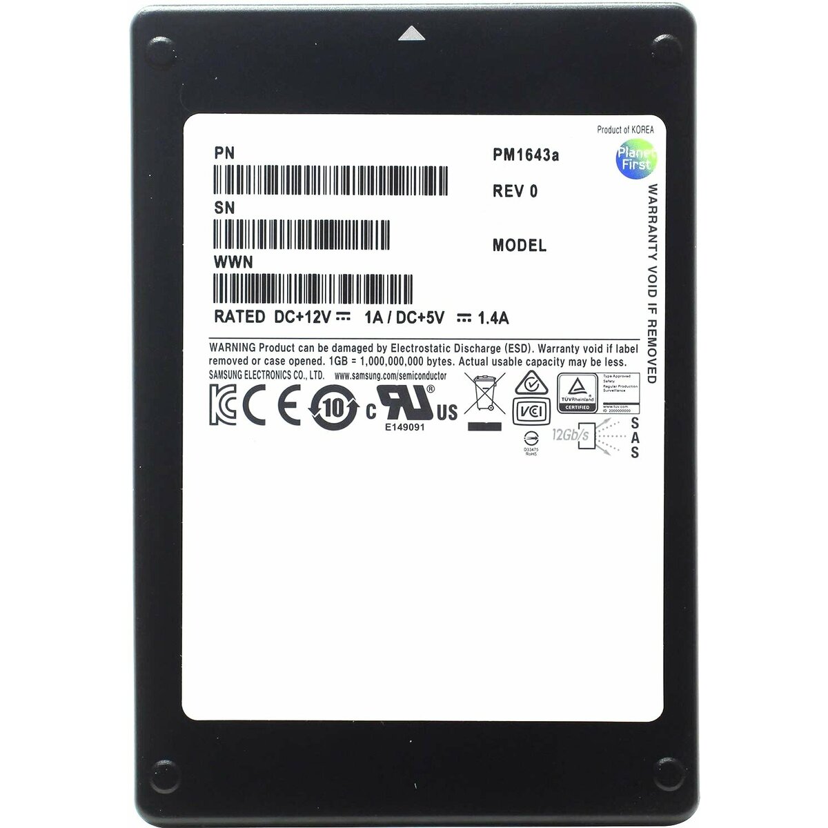 Накопитель SSD Samsung SAS2.5 1.92TB PM1643A MZILT1T9HBJR-00007