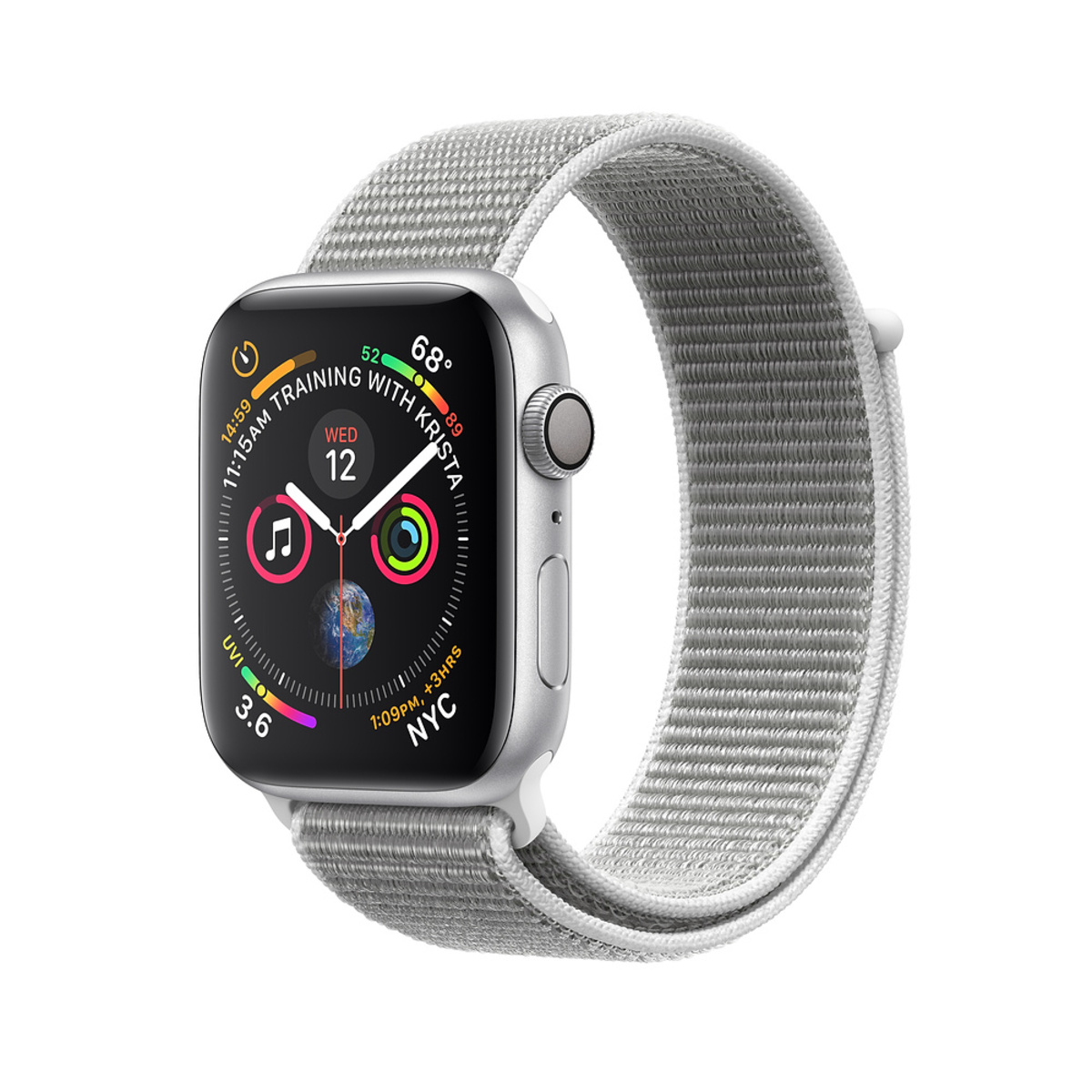 Умные часы Apple Watch Series 4 GPS 40mm Aluminum Case with Sport Loop (Цвет: Silver / Seashell)