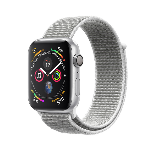 Умные часы Apple Watch Series 4 GPS 40mm Aluminum Case with Sport Loop (Цвет: Silver/Seashell)