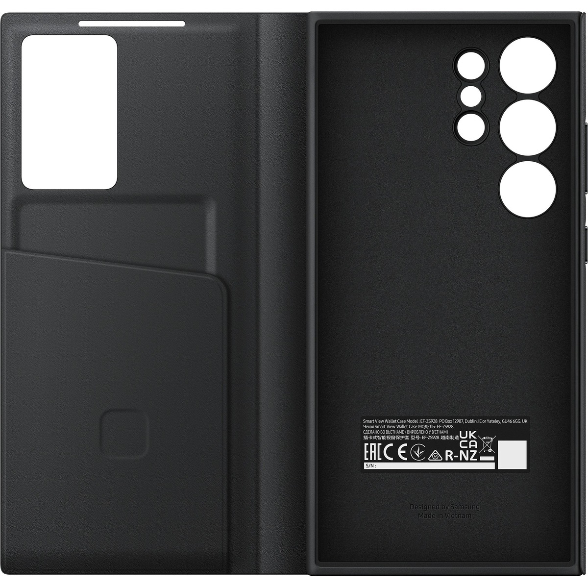 Чехол-книжка Samsung Smart View Wallet Case для смартфона Samsung Galaxy S24 Ultra, черный