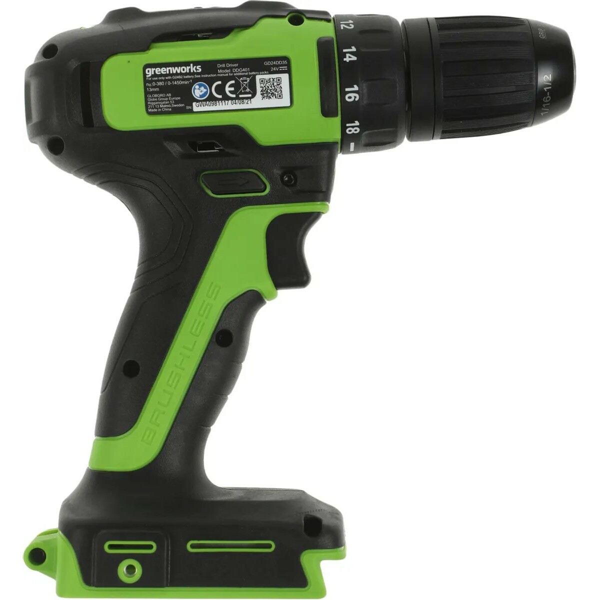 Дрель-шуруповерт Greenworks GD24DD35 (Цвет: Green)