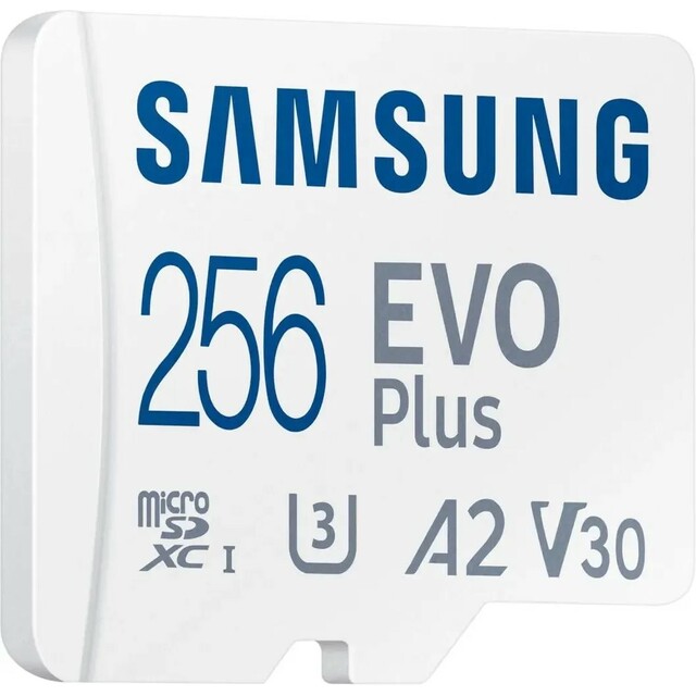 Карта памяти microSDXC Samsung EVO Plus MB-MC256SA + adapter 256Gb, белый