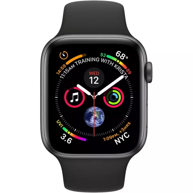 Умные часы Apple Watch Series 4 GPS 44mm Aluminum Case with Nike Sport Band (Цвет: Silver/Pure Platinum and Black)