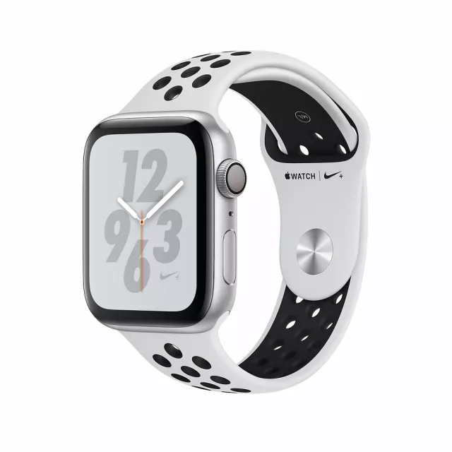 Умные часы Apple Watch Series 4 GPS 44mm Aluminum Case with Nike Sport Band (Цвет: Silver/Pure Platinum and Black)