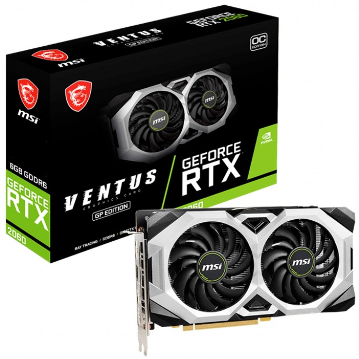 Видеокарта MSI GeForce RTX 2060 VENTUS GP OC 6G