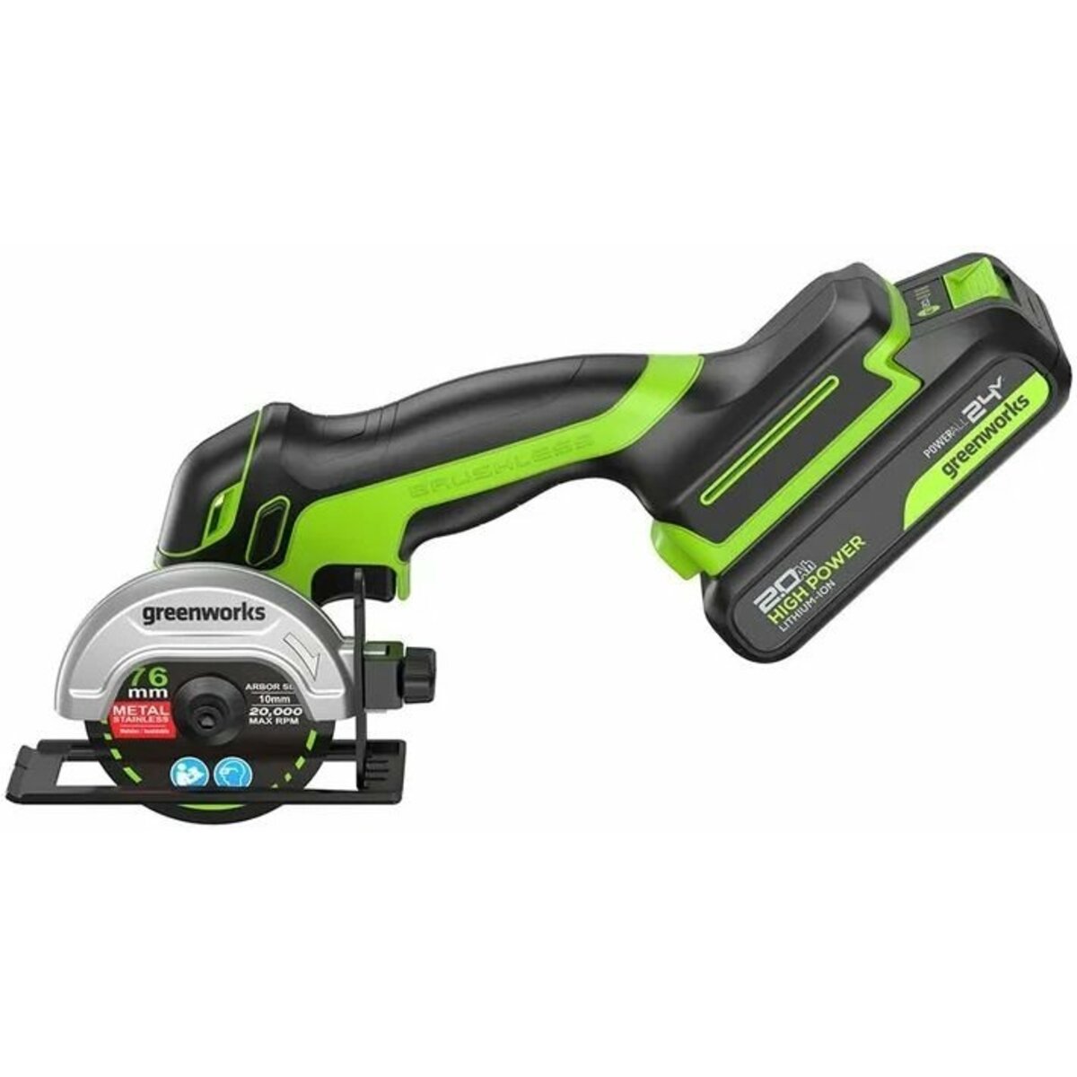 Углошлифовальная машина Greenworks GD24UCS (Цвет: Green)
