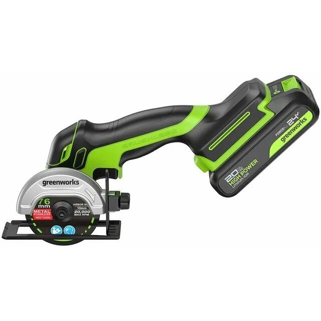 Углошлифовальная машина Greenworks GD24UCS (Цвет: Green) Углошлифовальная машина Greenworks GD24UCS (Цвет: Green)