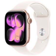 Умные часы Apple Watch Series 11 42mm Aluminum Case with Sport Band S/M (Цвет: Rose Gold/Light Blush)