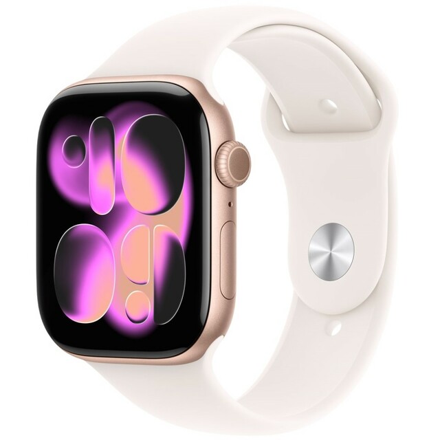 Умные часы Apple Watch Series 11 42mm Aluminum Case with Sport Band S / M (Цвет: Rose Gold / Light Blush)