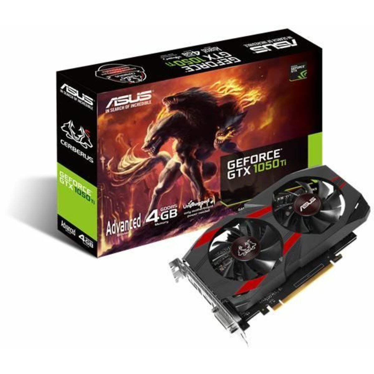 Видеокарта ASUS Cerberus GeForce GTX 1050 Ti 1303MHz PCI-E 3.0 4096MB 7008MHz 128 bit DVI HDMI DisplayPort HDCP