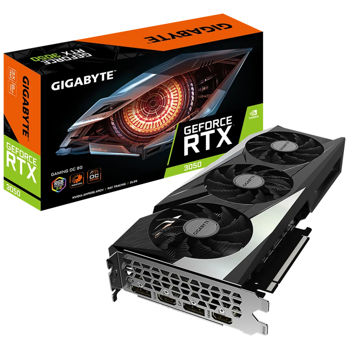 Видеокарта GIGABYTE GeForce RTX 3050 GAMING OC 8G (GV-N3050GAMING OC-8GD)