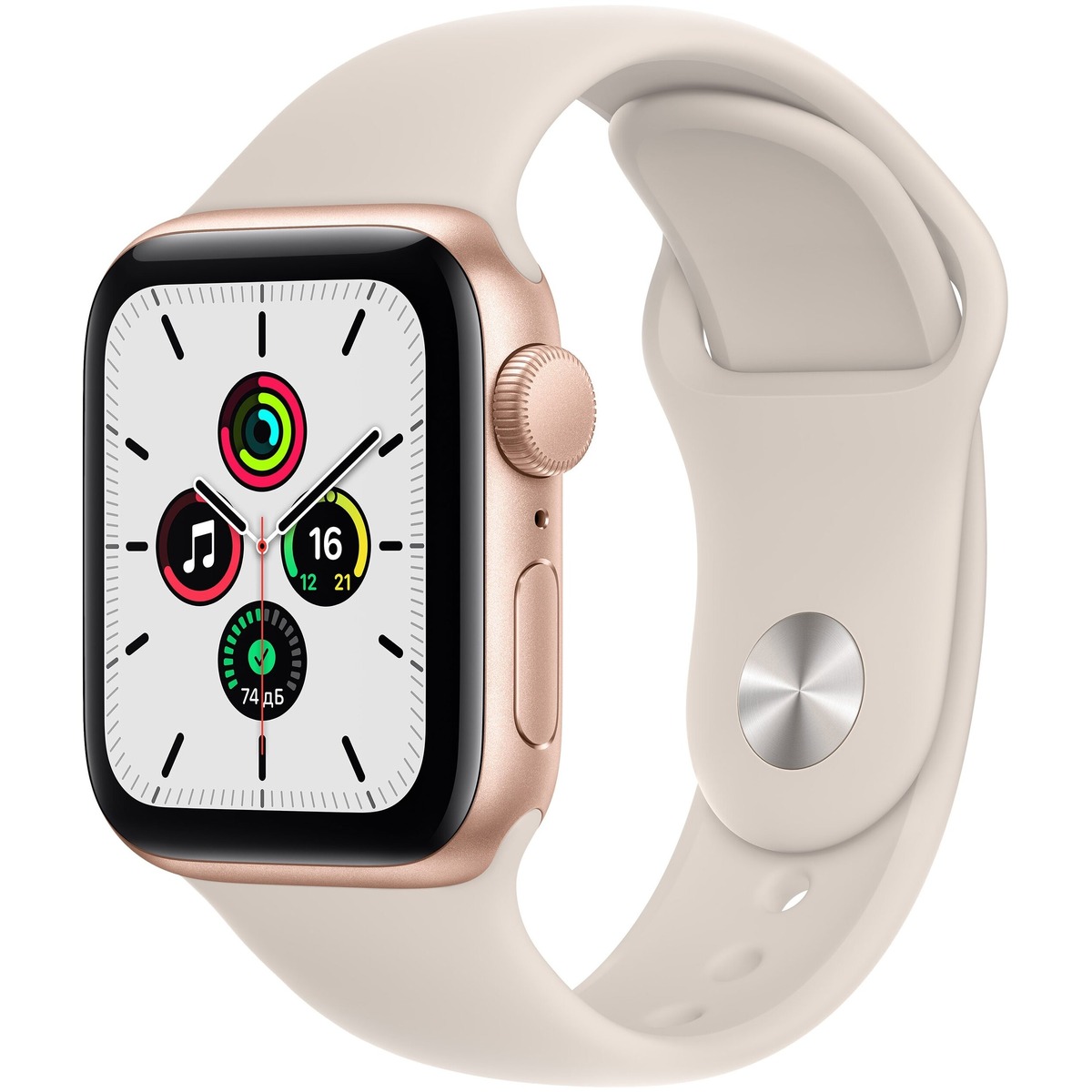 Apple Watch SE 40mm Cellular Aluminum Case with Sport Band (Цвет: Gold / Starlight)