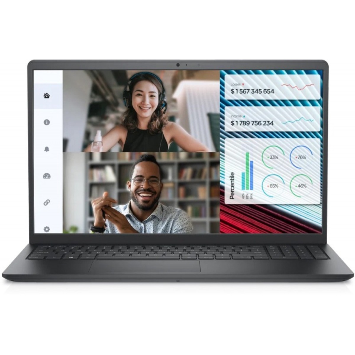 Ноутбук Dell Vostro 3520 (Intel Core i7-1255U  /  8Gb  /  SSD512  /  Intel Iris Xe Graphics  /  Windows 11 Professional  /  Black)